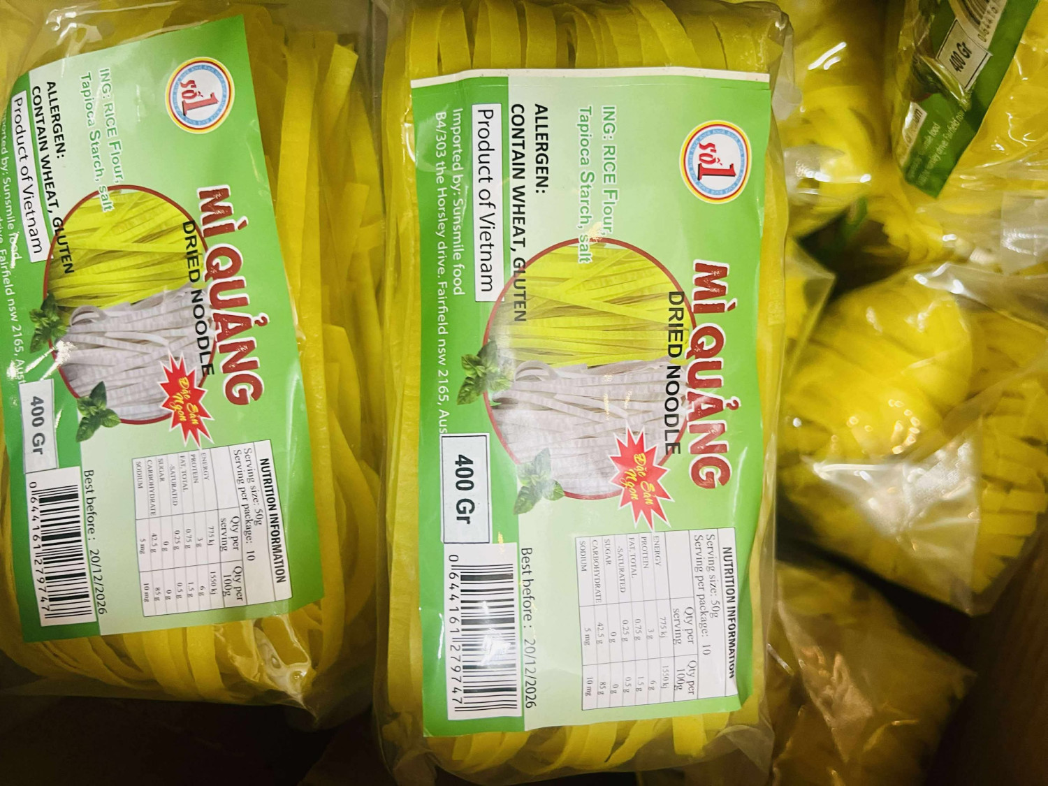 Mì Quảng  khô vàng - Trắng