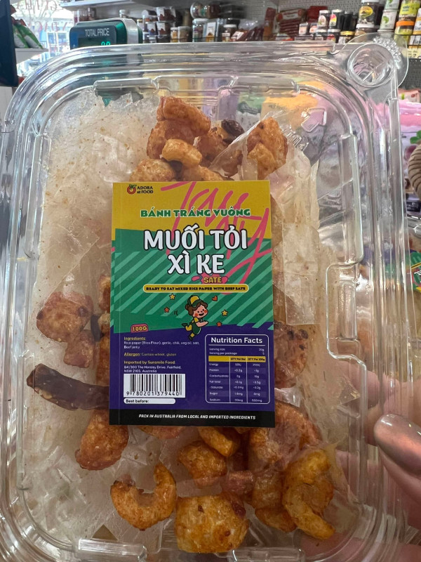 bánh tráng vuông muối tỏi xì ke 8$