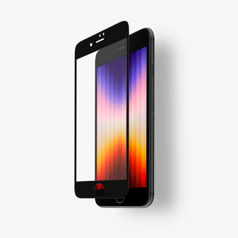iPhone SE Black Tempered Glass Doormoon