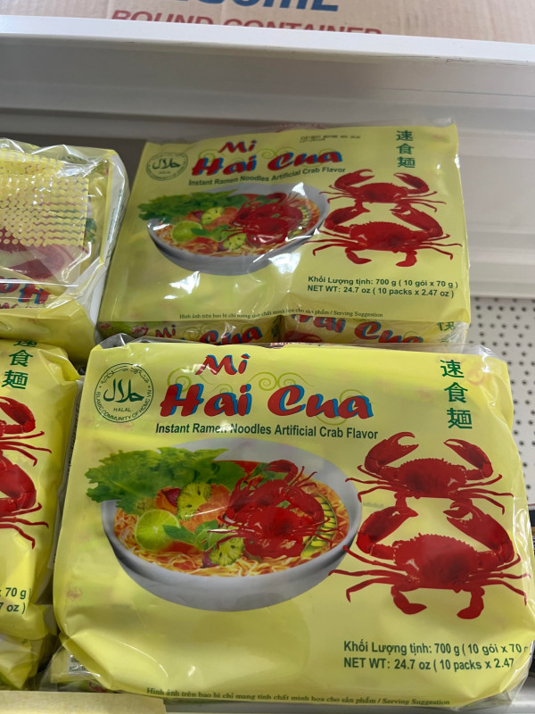 Mì gói 2 cua 1.2$ 1 gói