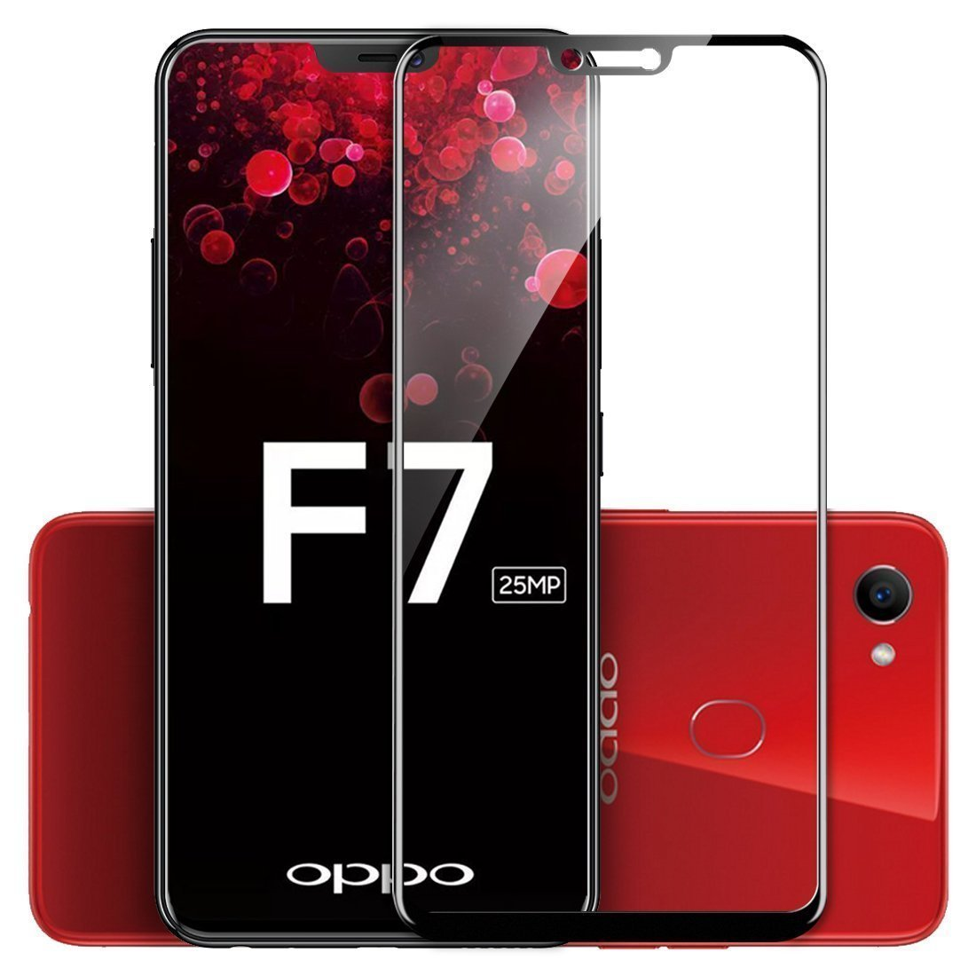 OPPO F7 Black Tempered Glass Pro+